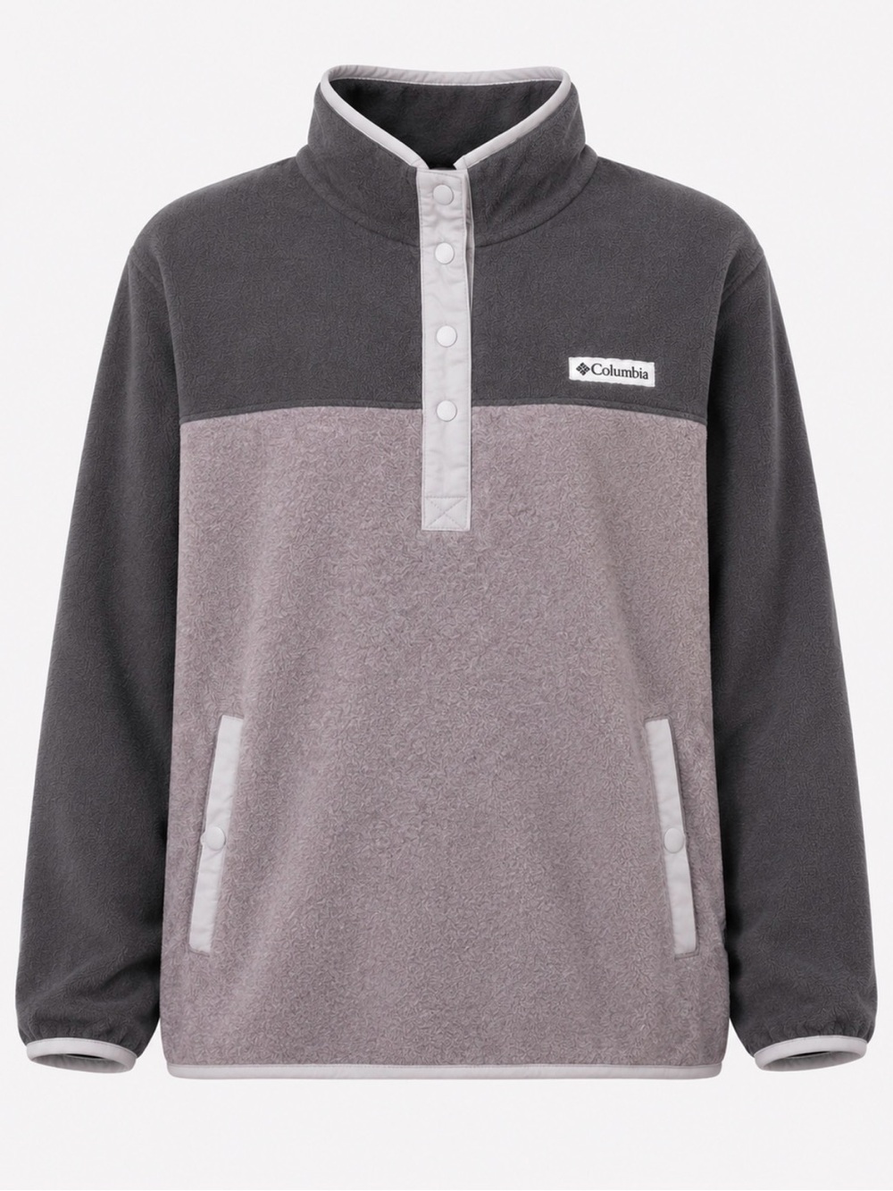 Columbia Dark Gray Fleece Jacket with Light Trim